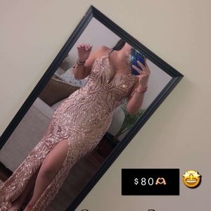 BEAUTIFUL ROSE GOLD SEQUIN DRESS!!